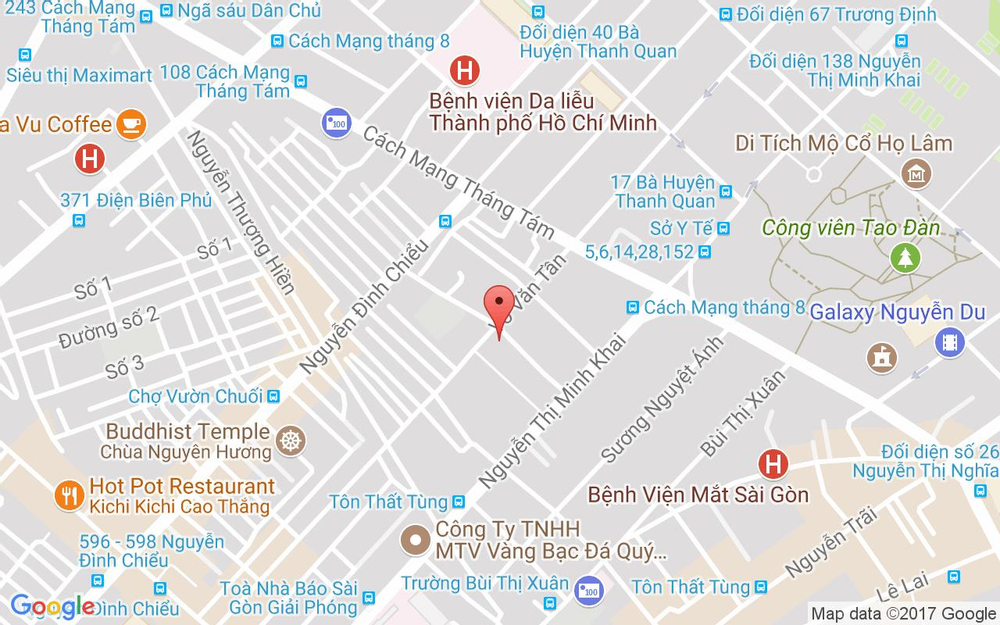 Vị trí bản đồ 221/17 Võ Văn Tần, P. 5 Quận 3 TP. HCM