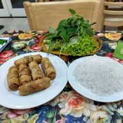 Fried Spring rolls with Vegetables and Rice Noodles