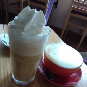 coffee ice blended and Latte macchiato yummy :3