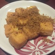 Fried tofu with grinded lemon grass