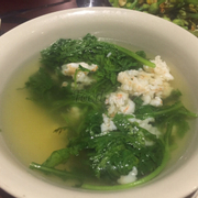 Vegetables soup with shrimp meat