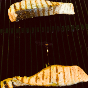 Salmon fish grilled of lavaston grill 