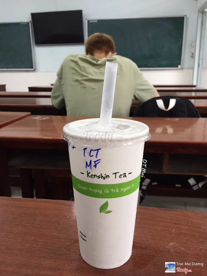 Trà sữa Kenshin Tea + Trân châu trắng + Milk Foam