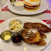 French Toasts platter and pancakes 