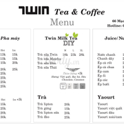 Menu Twin Tea&Coffee