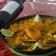 Seafood paella