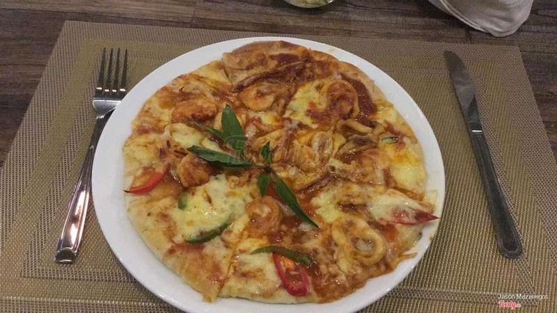 I believe this was one of the Thai pizzas. Spicy and worth it! Photo courtsey of my Instagram story @EyesOfJason