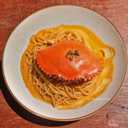 Crab Tomato Cream Spaghetti with Ricotta Cheese