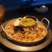 Fried rice with miso crab sauce